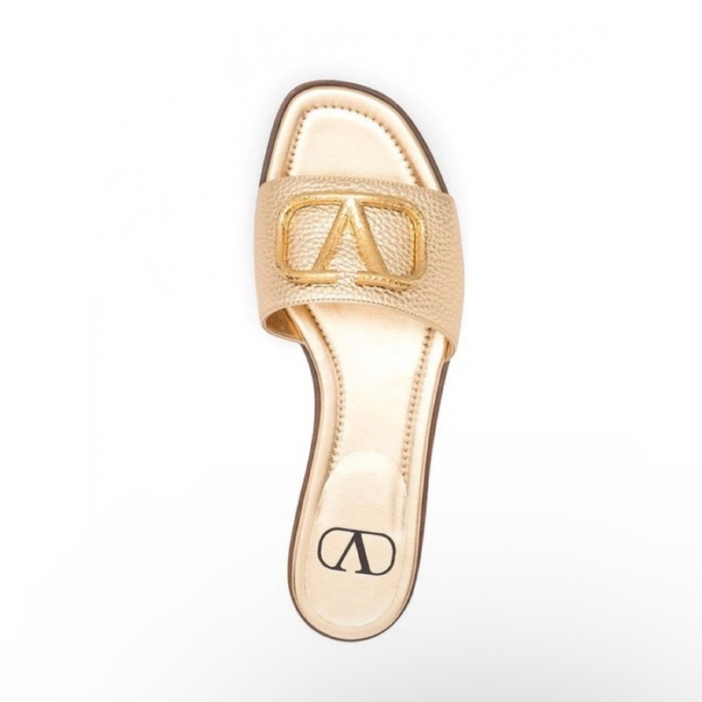 Valentino Women's Gold Slide Sandals